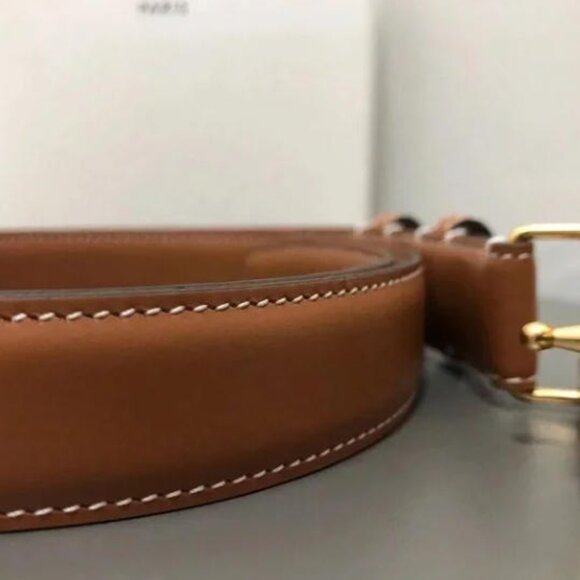 Celine Brown Belt with Gold Buckle NEW unworn main image 7